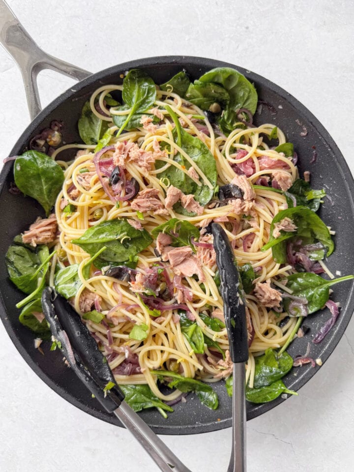Finished tuna pasta.
