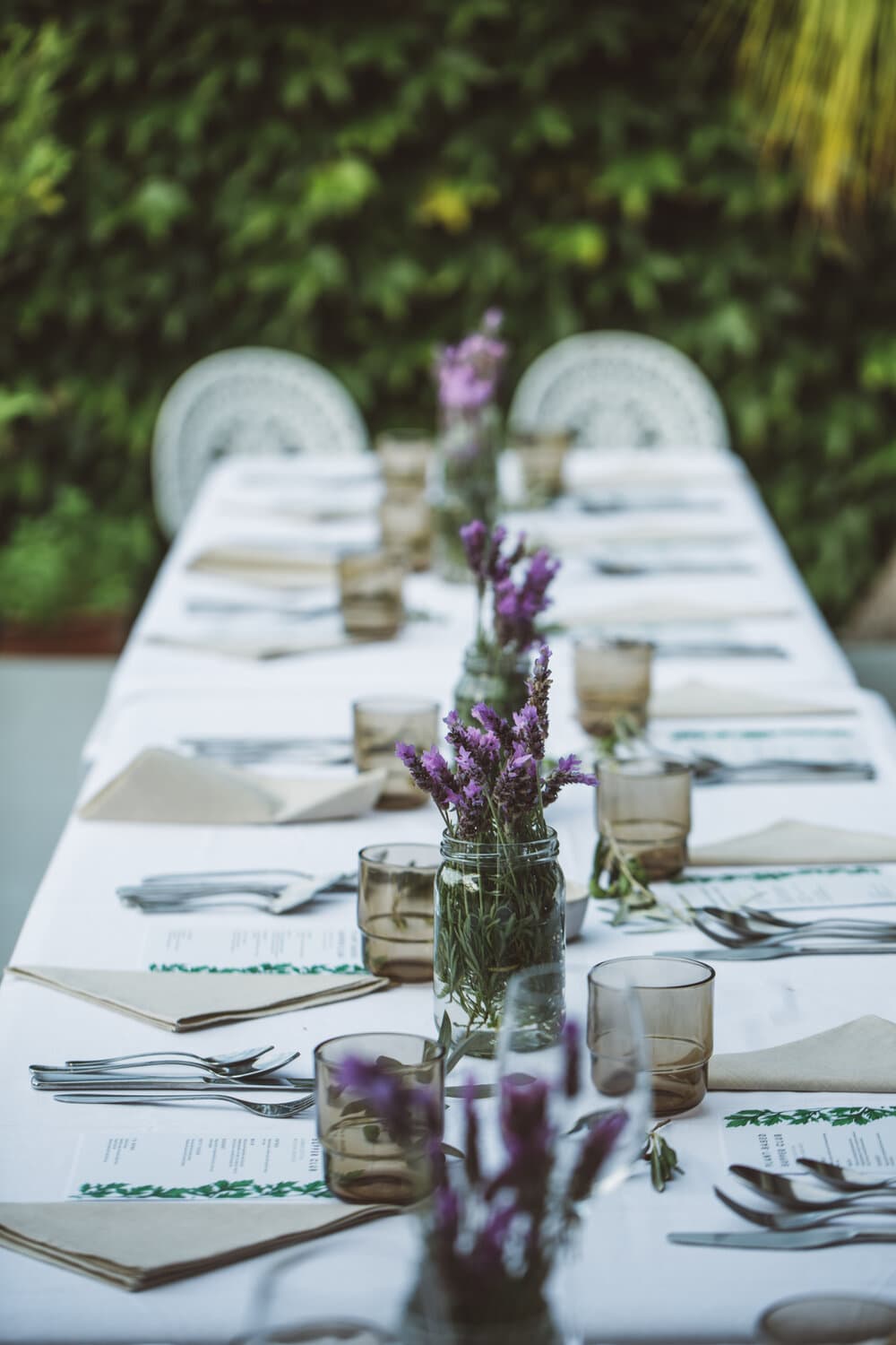 Supper club dining table setting 