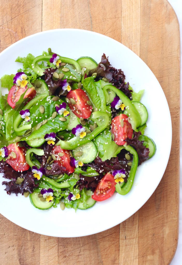 Simple Garden Salad with a Honey Mustard Dressing Nourish & Tempt