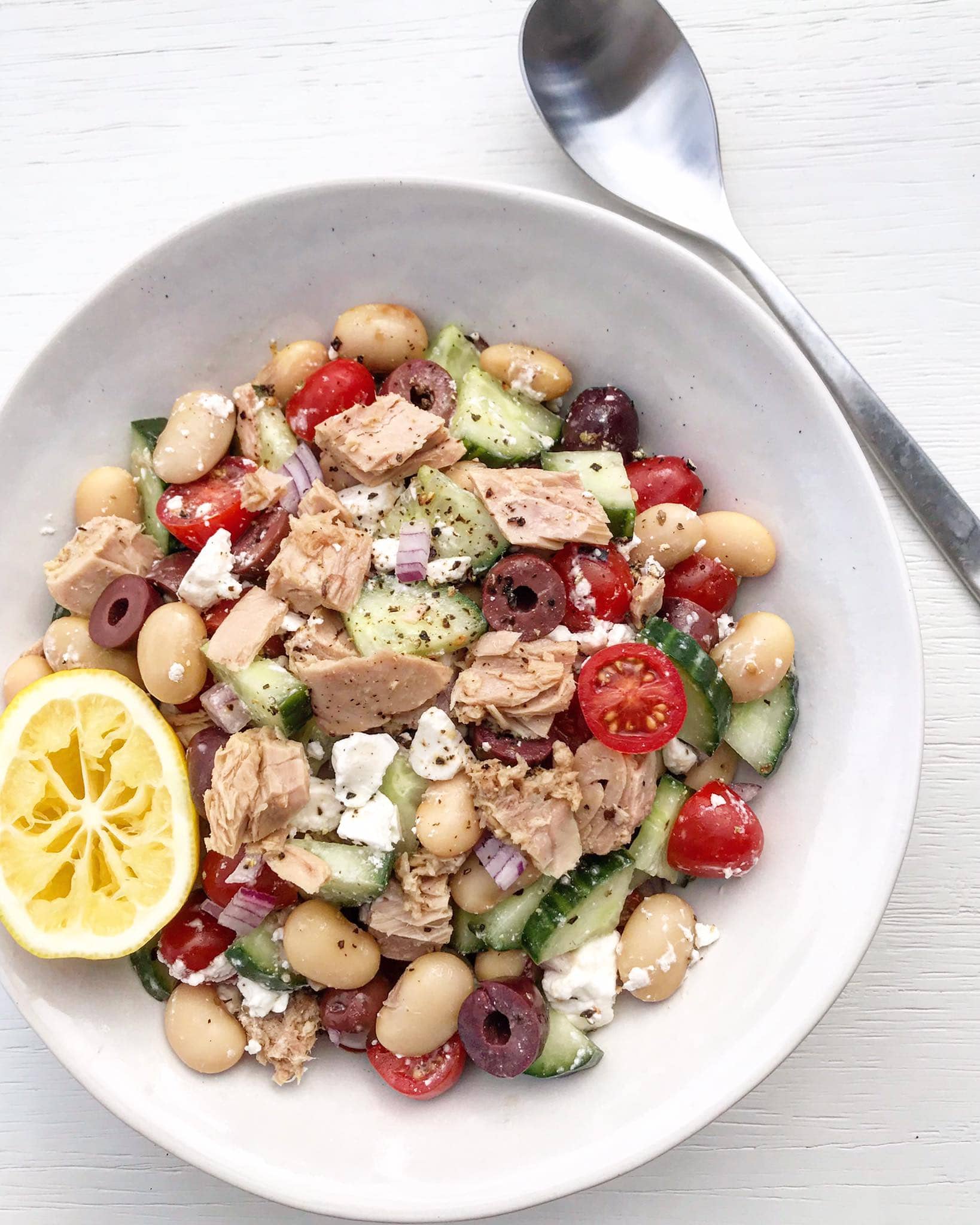 GreekStyle Tuna and White Bean Salad Nourish & Tempt
