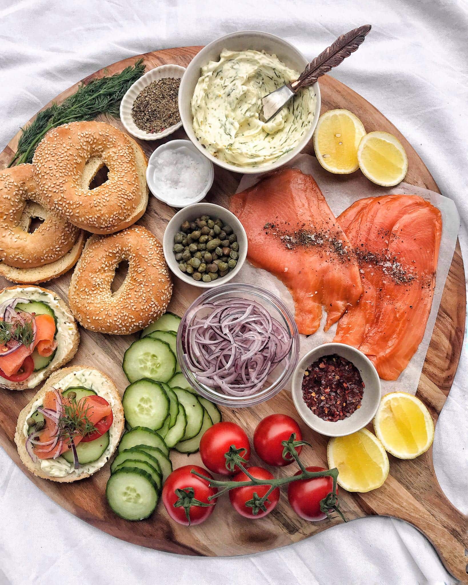 Cream Cheese and Smoked Salmon Bagel Recipe