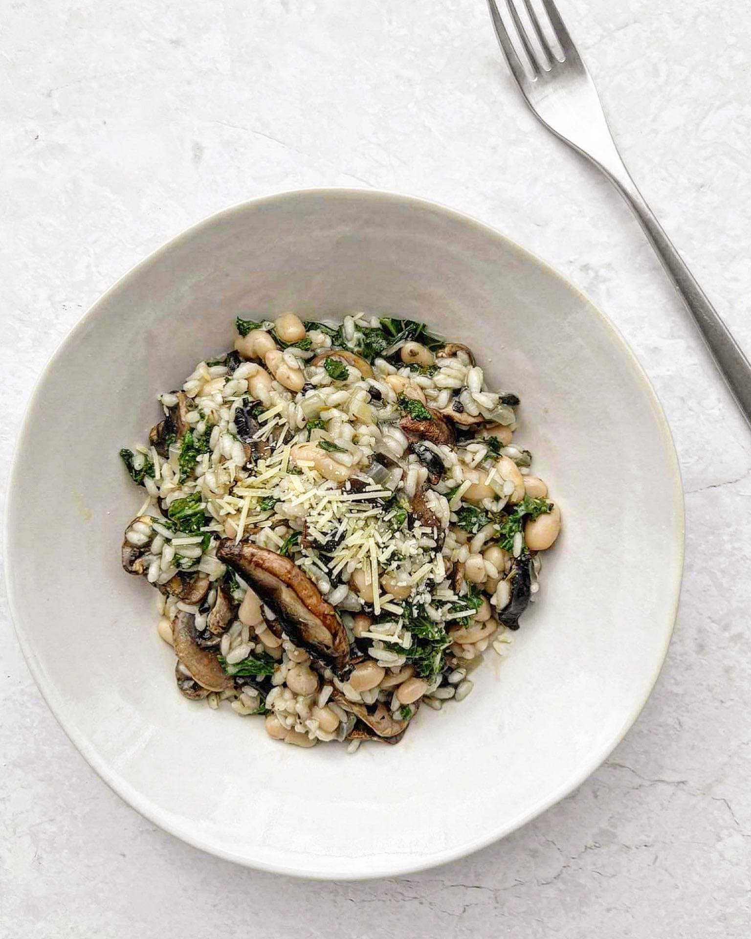 Mushroom, Kale & White Bean Risotto (Vegetarian) Nourish & Tempt