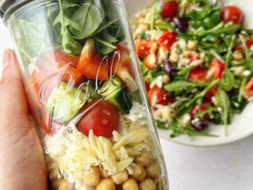 Mediterranean Salad In A Jar Recipe - Jeanette's Healthy Living