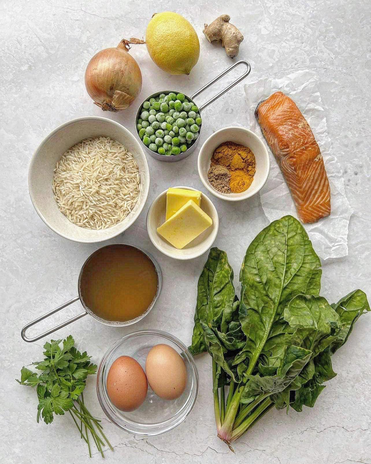 Smoked Salmon Kedgeree with Green Vegetables Nourish & Tempt