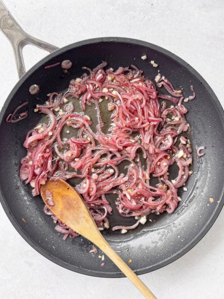 Sautéed onions, garlic and anchovies. 