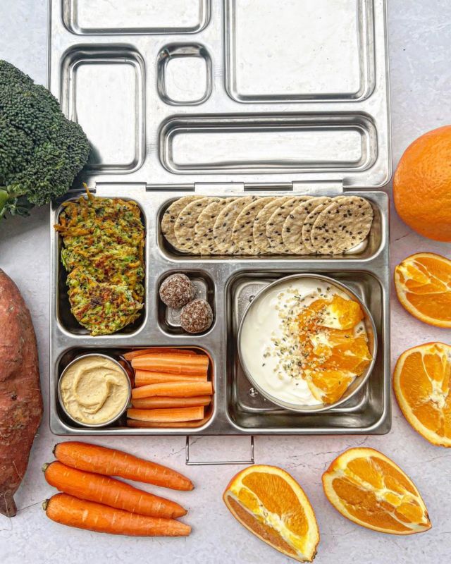 Building a nutritious lunch box with seasonal fruit and vegetables🍠🍊🥕🥦

I've teamed up with @5adaynz to share a healthy and balanced lunchbox idea that champions in season fruit and vegetables in New Zealand! Here's what's on the menu:
🥦Mini kūmara and broccoli fritters 
🥕Hummus with carrot sticks
🍊Yoghurt with oranges and hemp seeds
🍚Rice crackers
🍽A few nut-free bliss balls

The fritters are really easy to make, and use simple ingredients - just grate a kumara and finely blitz a broccoli, toss with 2 eggs, 1/4 cup flour and S&P, and pan-fry spoonfuls in oil until gloriously golden! 

Buying seasonal is a great budget-friendly practice. As in season produce is easier to grow locally and more abundant, it's more affordable. It's also fresher, as it hasn't had to travel as far to our plates (and so tastes better too!)🌍

Follow @5adaynz for inspiration and recipe ideas celebrating fruit and vegetables. #5adaynz #5adaynzlunchbox #lunchbox #lunchboxideas #lunchboxideas #hummus