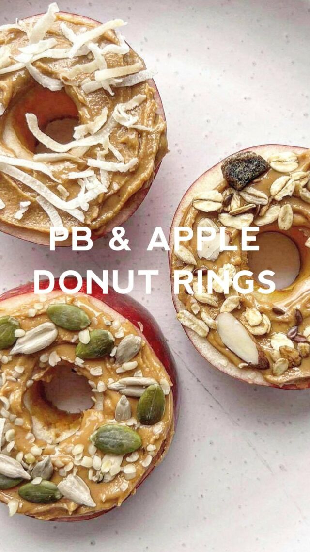 PB apple donut rings🍎🥜 New to the blog and a fun way to jazz up the classic PB and apple snack duo! Disclaimer: not actual donuts😋💃#snackidea #peanutbutter #peanutbutterlover