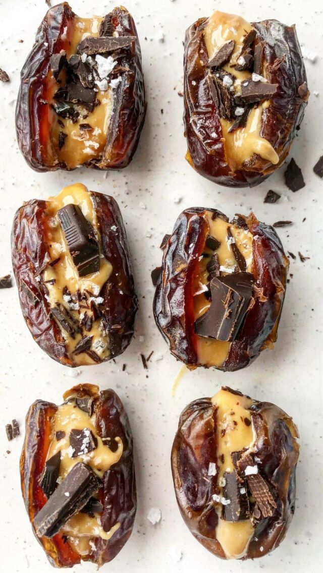 A date for your date?😏💕

These lush stuffed dates are filled with peanut butter, dark chocolate and flakey sea salt. They’re easy to make and totally moorish. 

While this is one of those “doesn’t really need recipe” kind of recipe, my #1 tip is to make sure you use medjool dates. They’re a type of date typically found in the fresh produce section of the supermarket. They’re large, soft and sticky, and perfect for stuffing🙏🏻

#stuffeddates #medjooldates #valentines